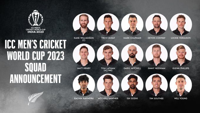 New Zealand Squad, Schedule ODI World Cup 2023