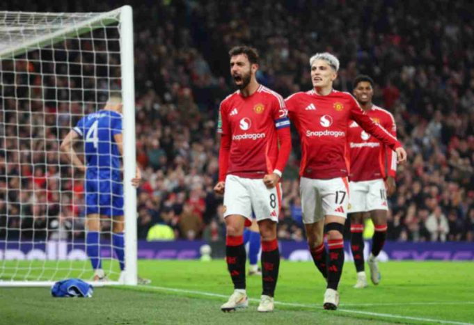 Manchester United won 5-2 over Leicester City